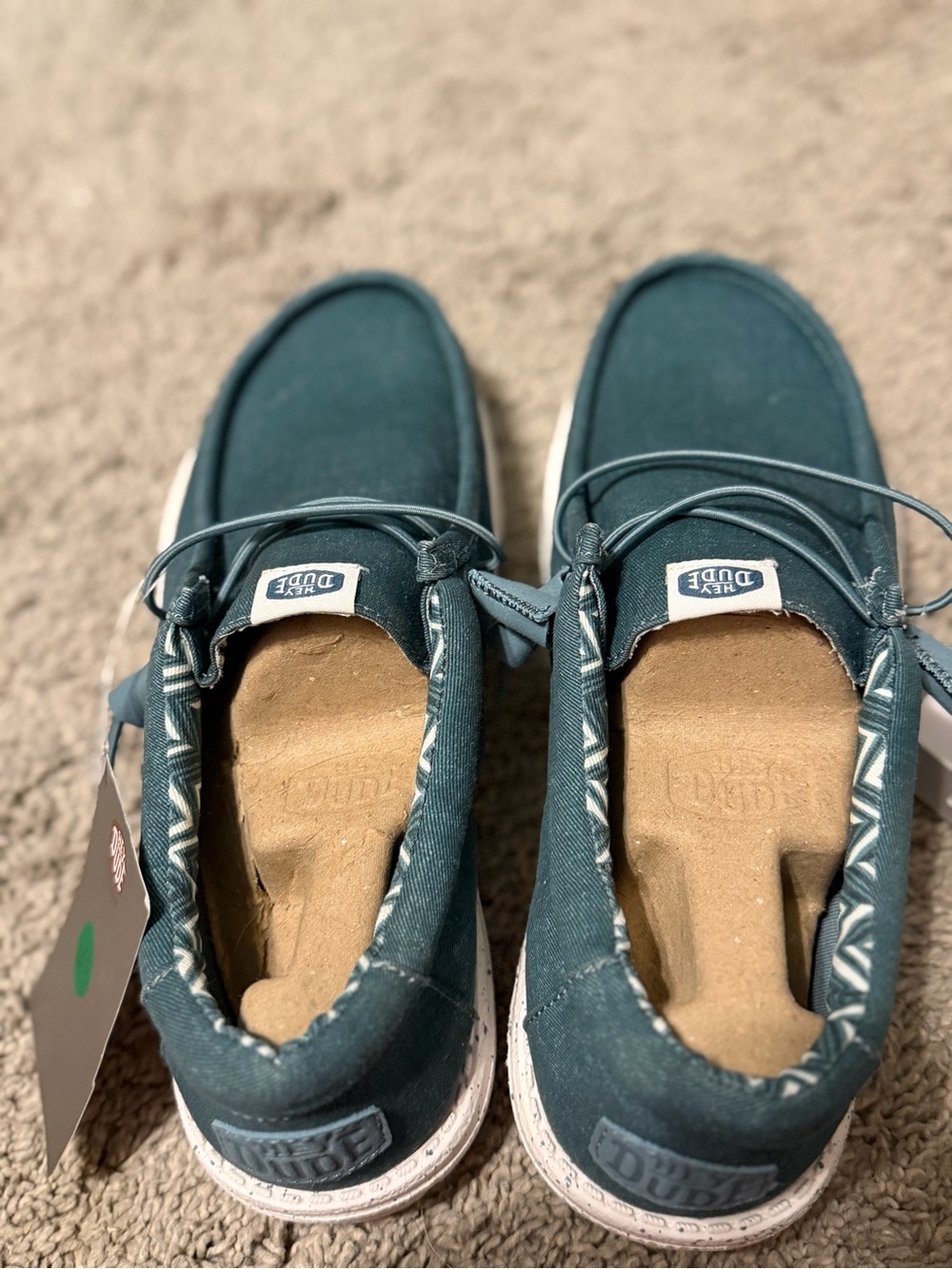 Men’s Hey Dudes Teal Canvas Casual Shoes - Comfort Slip-On